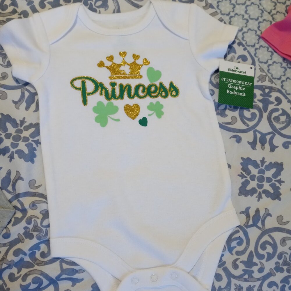Little Girls Cotton Blend Short Sleeve Bodysuit 3-6M Choose One
